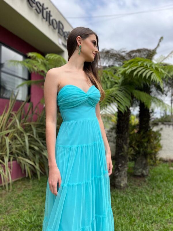 Vestido longo em tule - Image 3